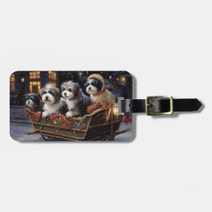 Havanese Christmas Festive Season  Luggage Tag