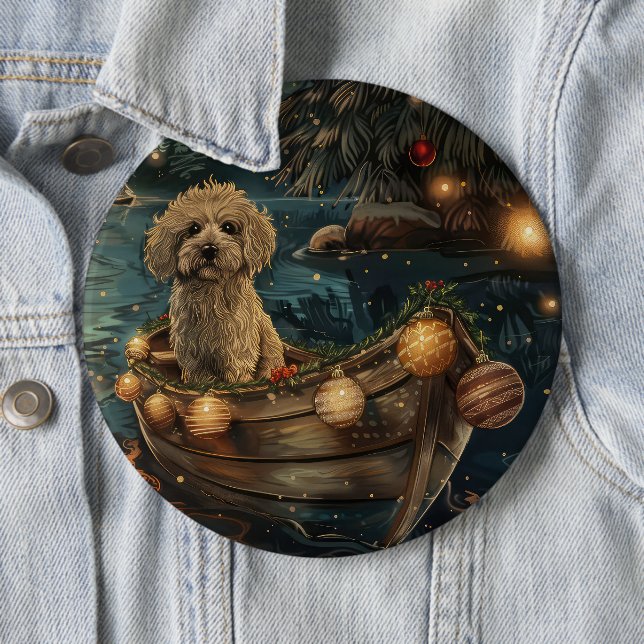 Havanese Christmas Festive Voyage 6 Cm Round Badge (In Situ)