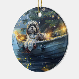 Havanese Christmas Festive Voyage Ceramic Ornament