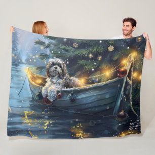 Havanese Christmas Festive Voyage Fleece Blanket