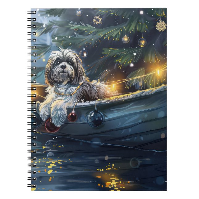 Havanese Christmas Festive Voyage Notebook (Front)