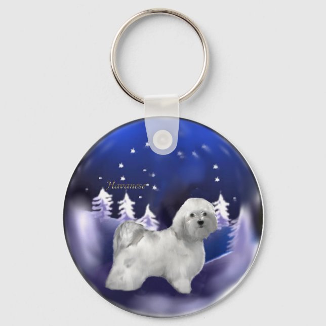 Havanese Christmas Gifts Key Ring (Front)