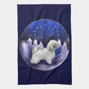 Havanese Christmas Tea Towel