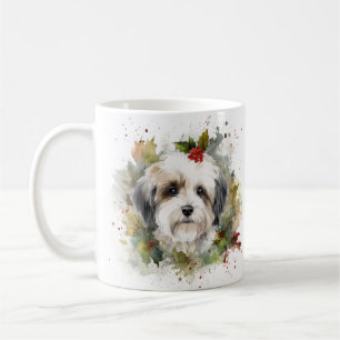 Havanese Christmas Wreath Festive Pup Coffee Mug