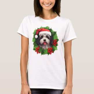 Havanese Christmas wreath T-Shirt
