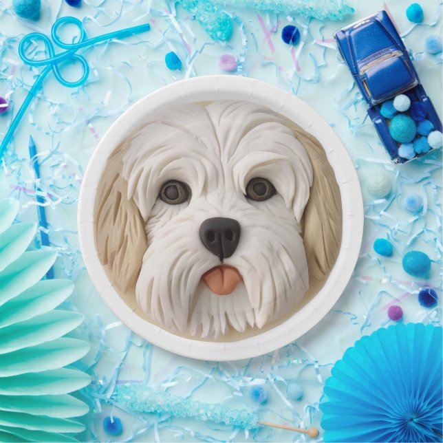 Havanese Dog 3D Inspired Paper Plate (Party)