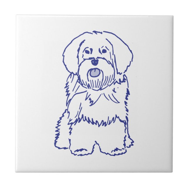 Havanese dog breed ceramic tile (Front)