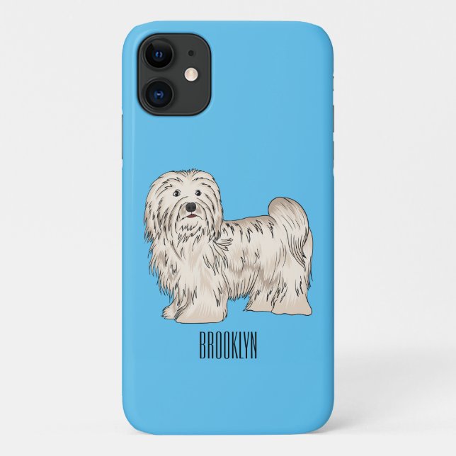 Havanese dog cartoon illustration Case-Mate iPhone case (Back)