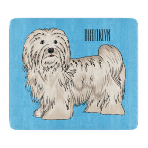 Havanese dog cartoon illustration cutting board