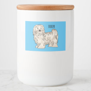 Havanese dog cartoon illustration  food label