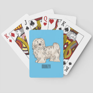 Havanese dog cartoon illustration playing cards