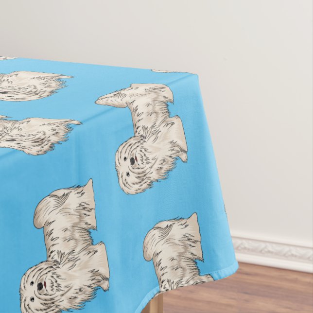 Havanese dog cartoon illustration  tablecloth (In Situ)