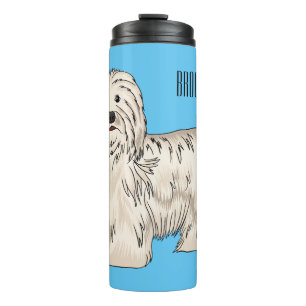 Havanese dog cartoon illustration thermal tumbler