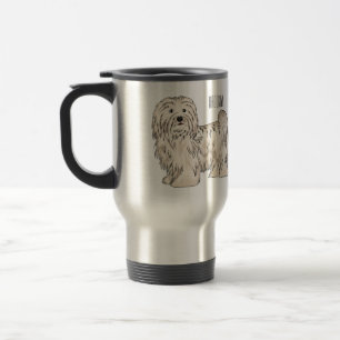 Havanese dog cartoon illustration travel mug