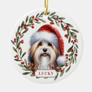 Havanese Dog Ceramic Circle Ornament