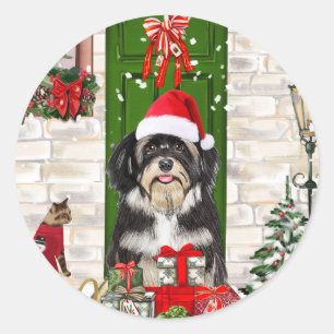 Havanese Dog Christmas   Classic Round Sticker