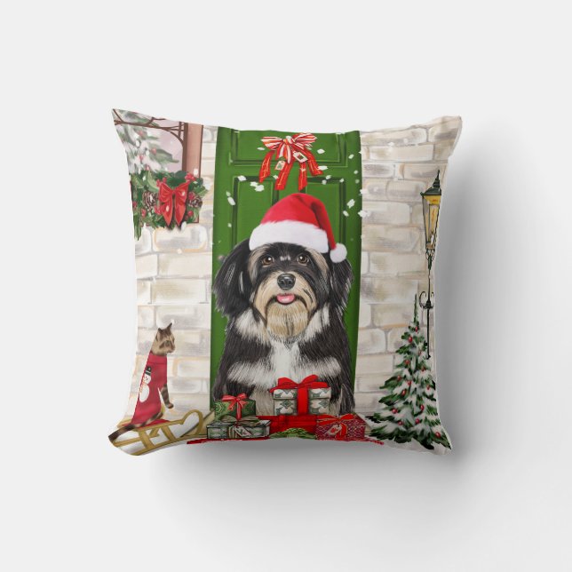 Havanese Dog Christmas  Cushion (Front)