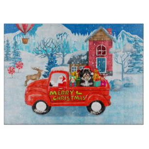 Havanese Dog Christmas Delivery Truck Snow Cutting Board