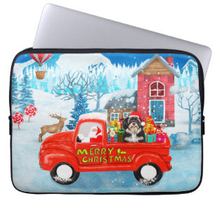 Havanese Dog Christmas Delivery Truck Snow Laptop Sleeve