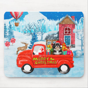 Havanese Dog Christmas Delivery Truck Snow Mouse Pad