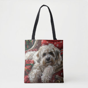 Havanese Dog Christmas Festive Tote Bag