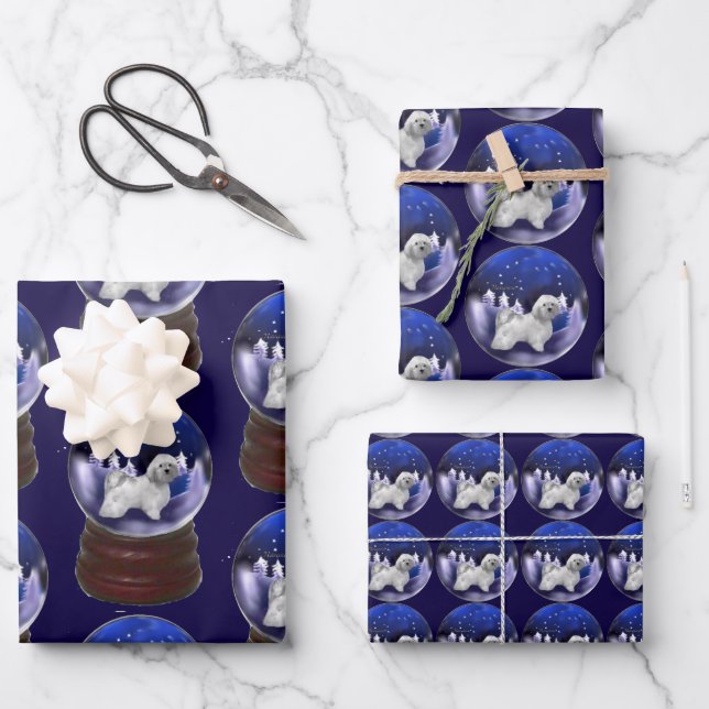 Havanese Dog Christmas Wrapping Paper Sheet (Front)