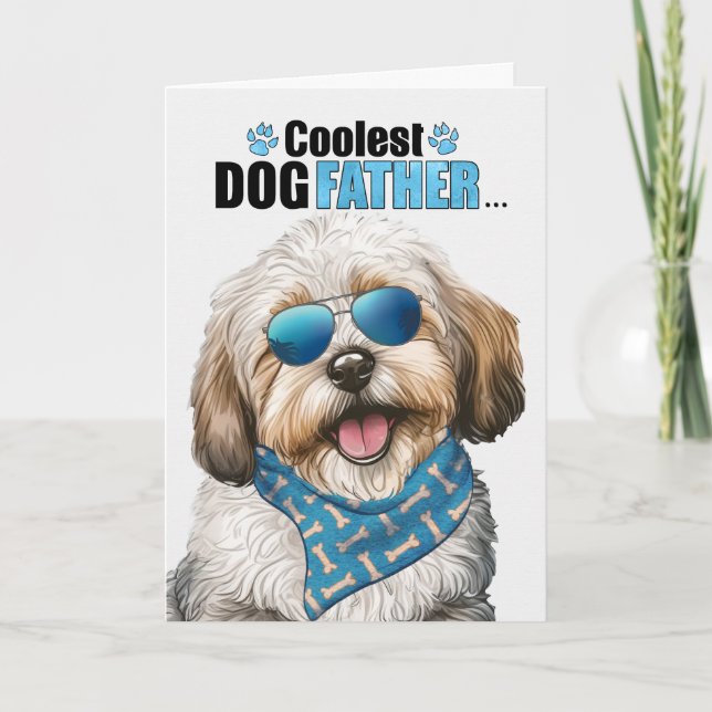 Havanese Dog Coolest Dad Ever Father's Day Holiday Card (Front)