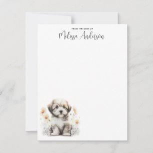 Havanese Dog Cute Puppy Personalised Watercolor Card