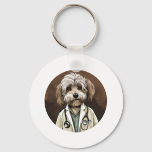 Havanese Dog Doctor   Key Ring