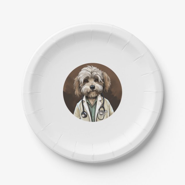Havanese Dog Doctor   Paper Plate (Front)