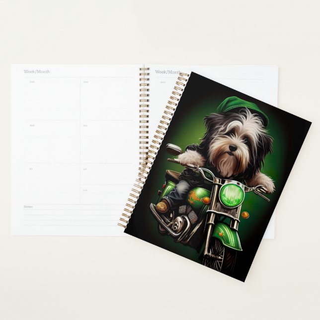 Havanese Dog Driving Bike St. Patrick's Day Planner (Display)