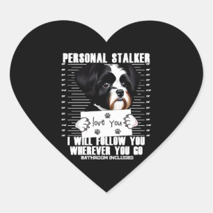 Havanese Dog Funny Stalker Cartoon Heart Sticker