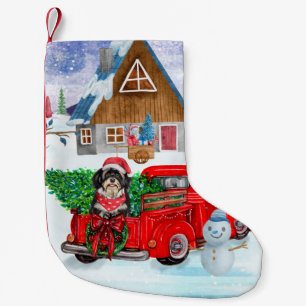 Havanese Dog In Christmas Delivery Truck Snow Small Christmas Stocking