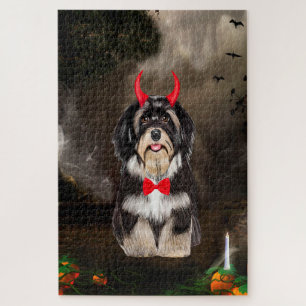 Havanese Dog in Halloween Costume Jigsaw Puzzle