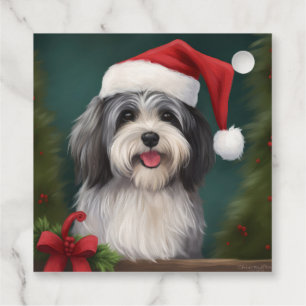 Havanese Dog in Snow Christmas Favour Tags