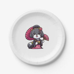 Havanese Dog Kimono Paper Plate