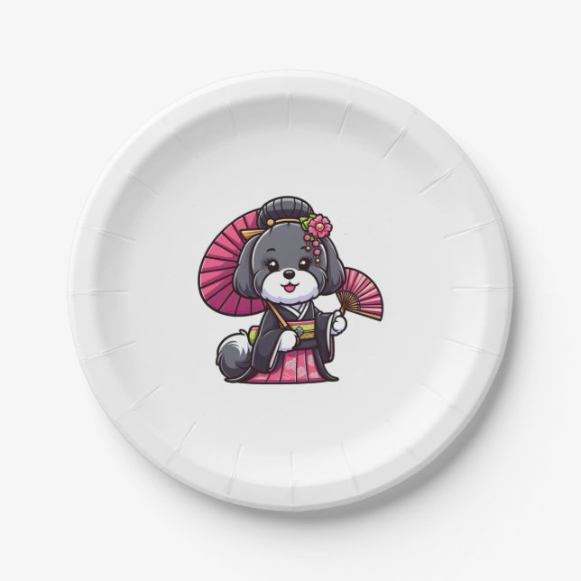 Havanese Dog Kimono   Paper Plate (Front)