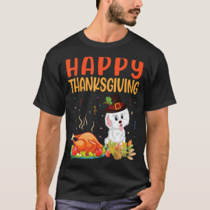 Havanese Dog Look Turkey Meat Happy Thanksgiving D T-Shirt