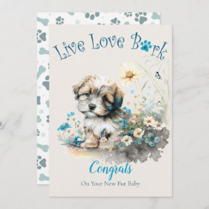 Havanese Dog Mum Floral Adoption Card
