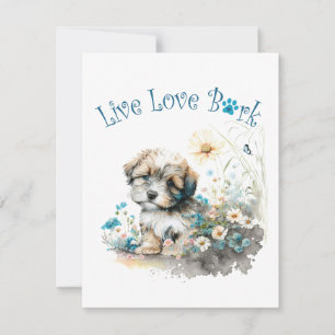 Havanese Dog Mum Floral Card