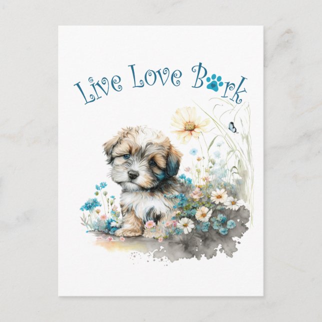 Havanese Dog Mum Floral Postcard (Front)
