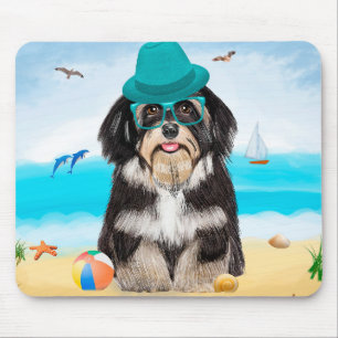 Havanese Dog on Beach Mouse Pad