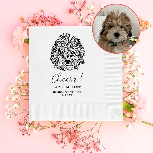 Havanese Dog Personalised Cheers Napkins (Creator Uploaded)