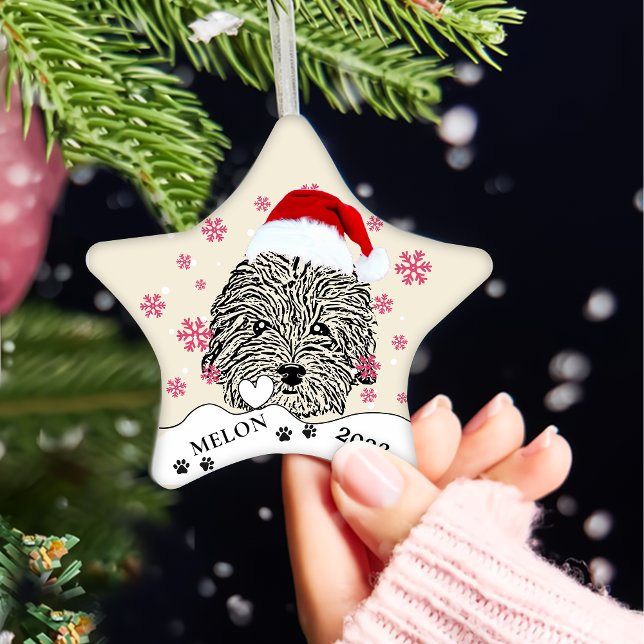 Havanese Dog Personalised Hand Drawing Ceramic Ornament (Creator Uploaded)