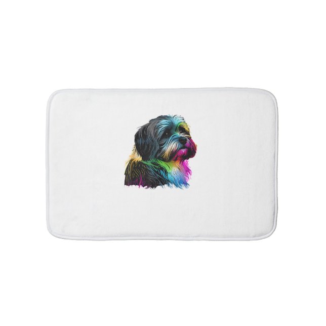 Havanese Dog Pop Art Design Havanese Lovers  Bath Mat (Front)