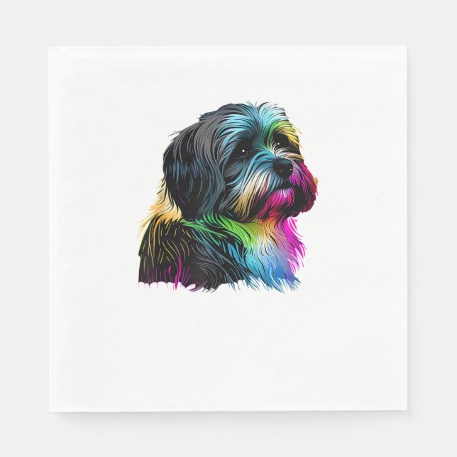 Havanese Dog Pop Art Design Havanese Lovers  Napkin (Front)