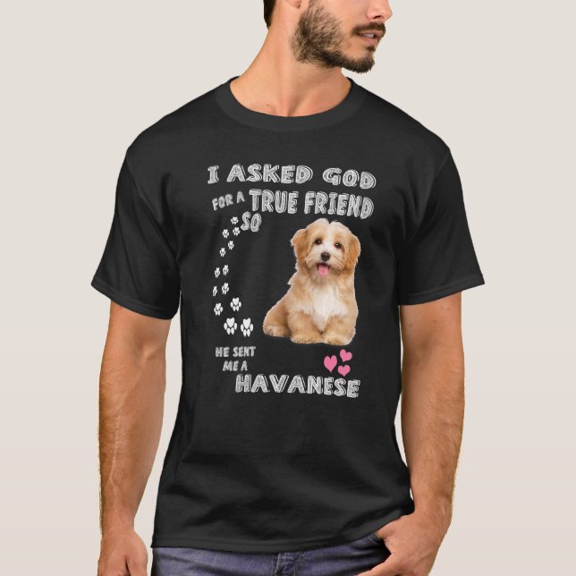 Havanese Dog Quote Mum Dad  Print, Cute Bichon Hab T-Shirt (Front)