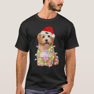 Havanese dog Santa Christmas Tree Lights Xmas Boys T-Shirt