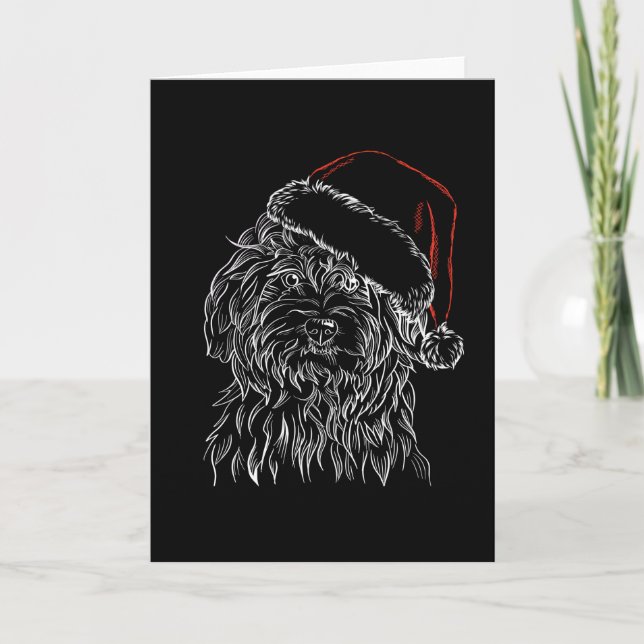 Havanese Dog Santa Hat Card (Front)