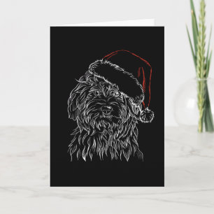 Havanese Dog Santa Hat Card